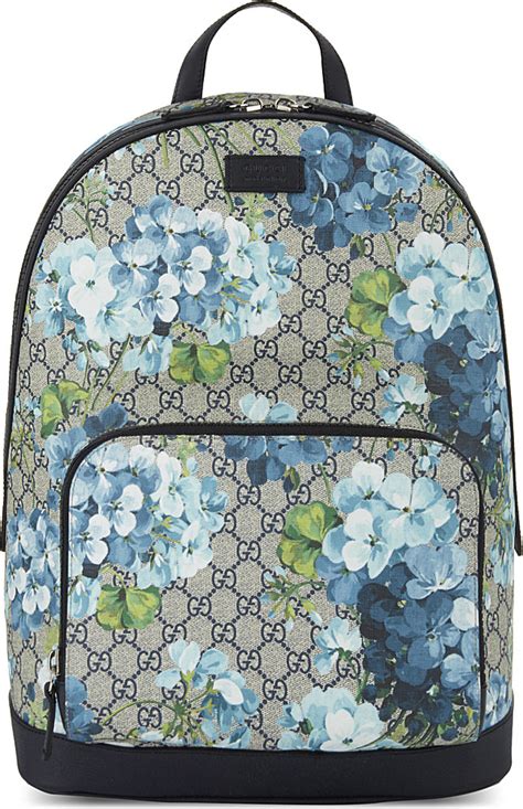 gucci backpack floral blue|small Gucci backpack.